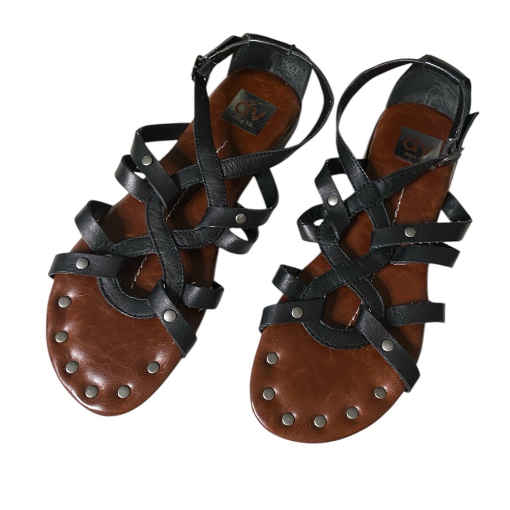 DV by Dolce Vita Black and Brown Gladiator Sandals